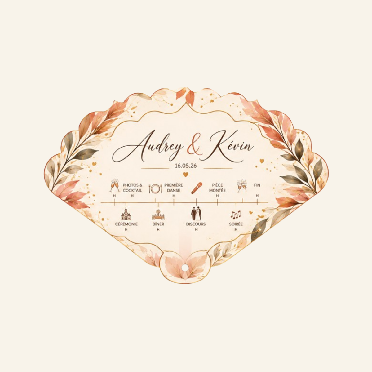 Éventail Programme de Mariage Jay's Créations Design
