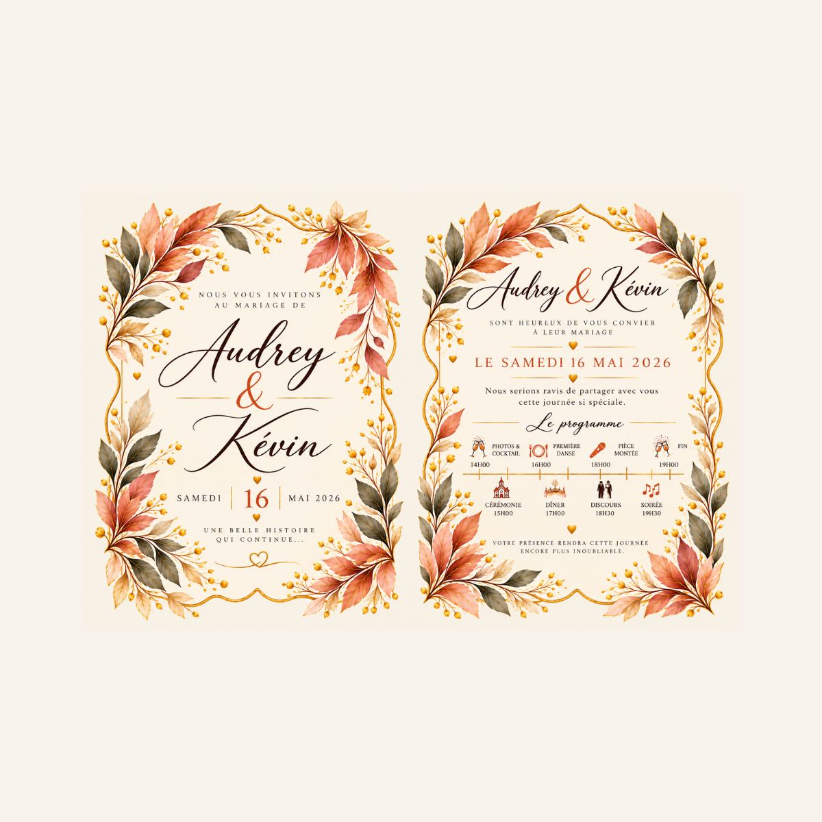 Faire-Part Mariage Élégant Jay's Créations Design