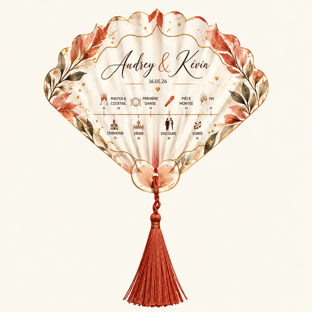 Éventail Programme de Mariage Jay's Créations Design
